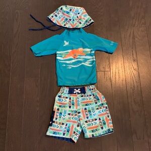 3 Piece Toddler Bathing Suit Set